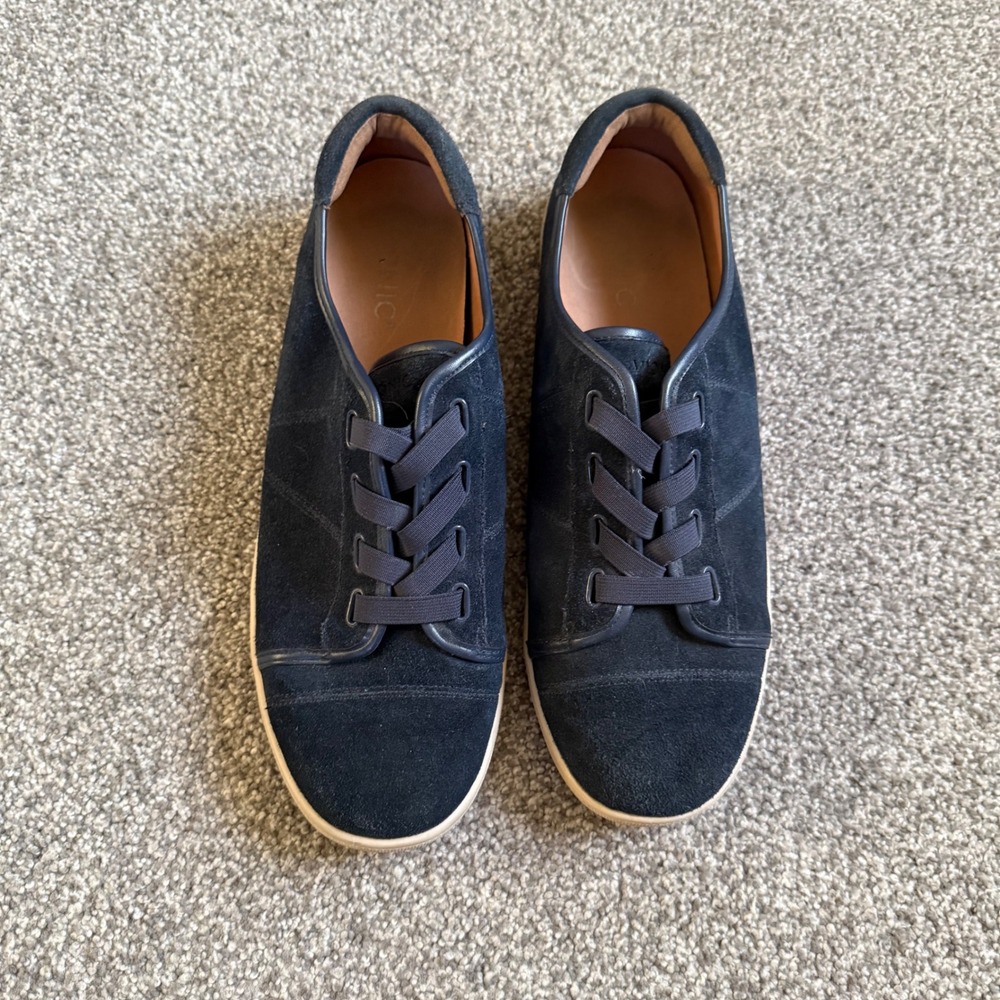 Vionic Jean Suede Navy‎ Blue Low Top Sneakers Mens 11 Wide AQ11-234